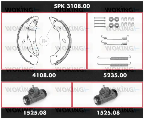 Brake Kit, drum brake (SPK 3108.00)