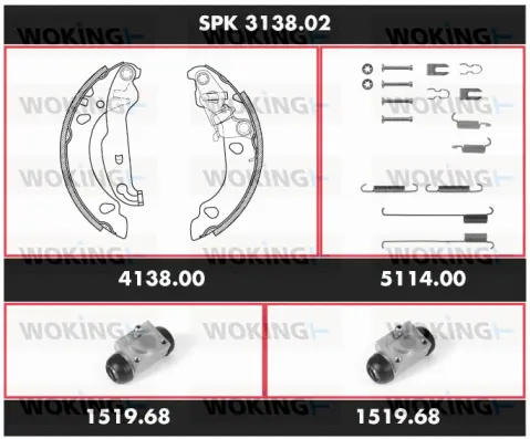 Brake Kit, drum brake (SPK 3138.02)