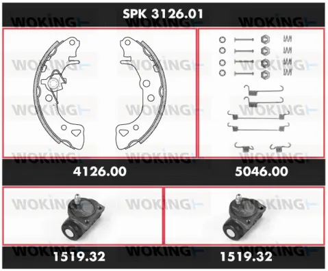 Brake Kit, drum brake (SPK 3126.01)