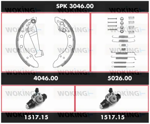 Brake Kit, drum brake (SPK 3046.00)