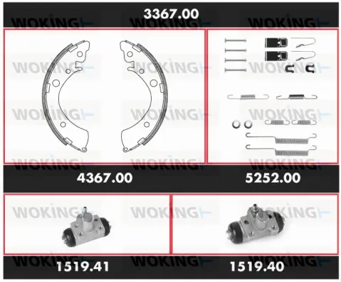 Brake Kit, drum brake (3367.00)