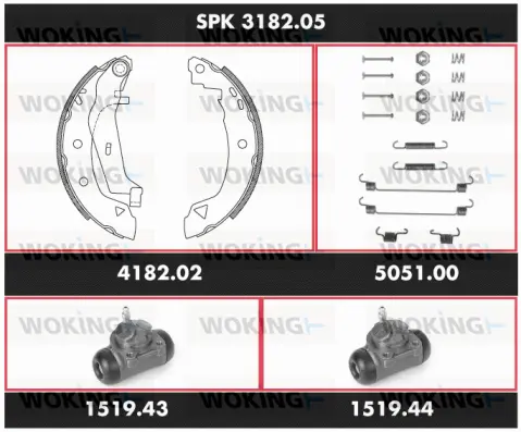 Brake Kit, drum brake (SPK 3182.05)