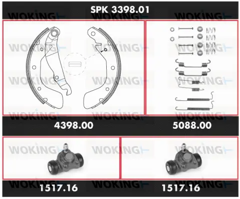 Brake Kit, drum brake (SPK 3398.01)