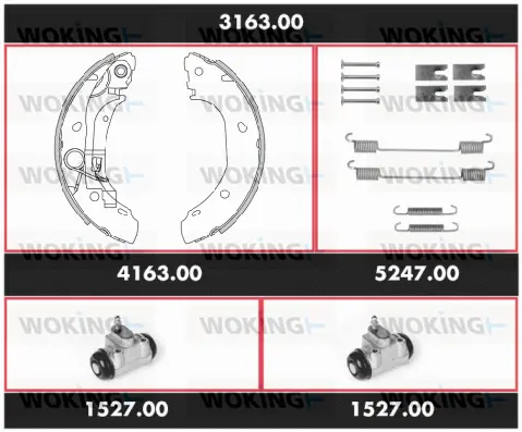 Brake Kit, drum brake (3163.00)