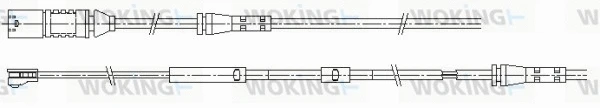Warning Contact, brake pad wear (001176)