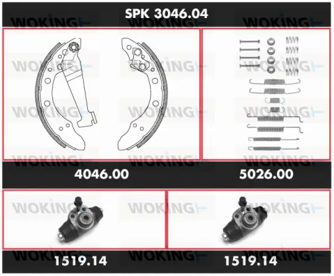 Brake Kit, drum brake (SPK 3046.04)