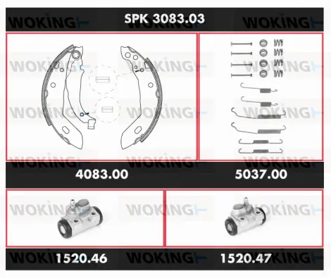 Brake Kit, drum brake (SPK 3083.03)