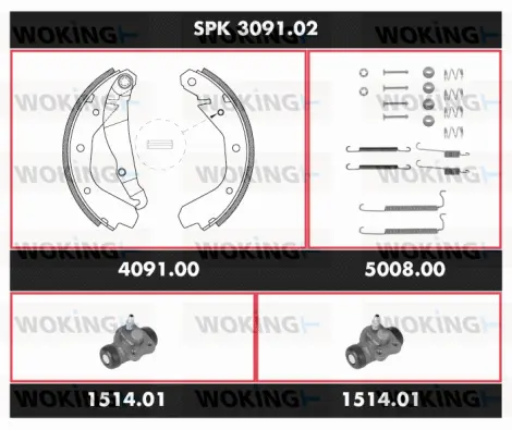 Brake Kit, drum brake (SPK 3091.02)