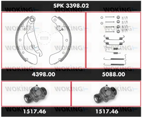 Brake Kit, drum brake (SPK 3398.02)