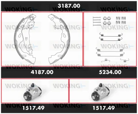 Brake Kit, drum brake (3187.00)