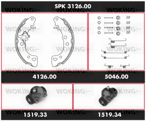 Brake Kit, drum brake (SPK 3126.00)