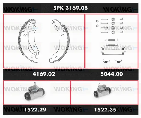 Brake Kit, drum brake (SPK 3169.08)