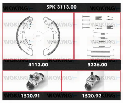 Brake Kit, drum brake (SPK 3113.00)