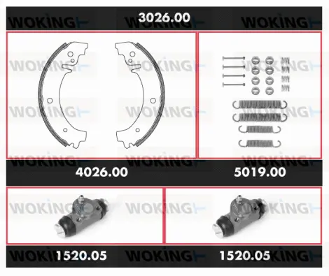 Brake Kit, drum brake (3026.00)
