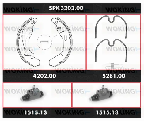 Brake Kit, drum brake (SPK 3202.00)