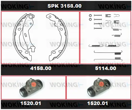Brake Kit, drum brake (SPK 3158.00)