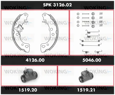 Brake Kit, drum brake (SPK 3126.02)