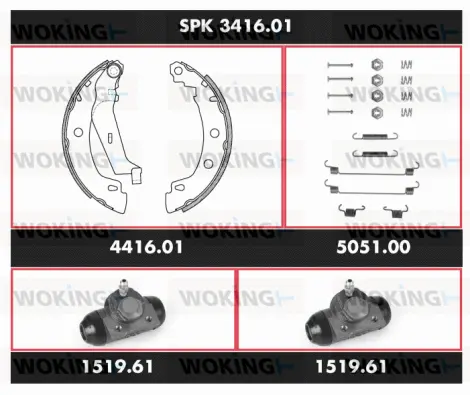 Brake Kit, drum brake (SPK 3416.01)