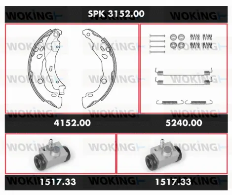 Brake Kit, drum brake (SPK 3152.00)