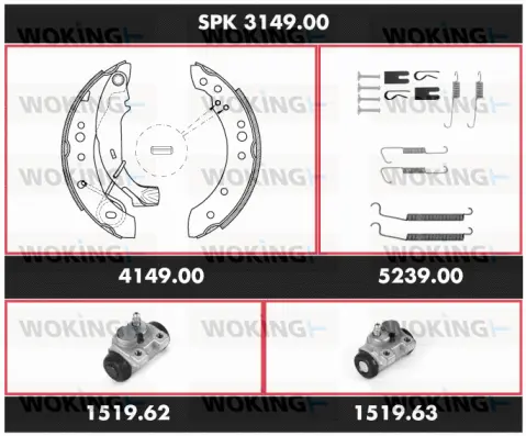 Brake Kit, drum brake (SPK 3149.00)