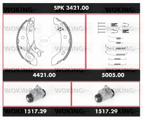 Brake Kit, drum brake (SPK 3421.00)