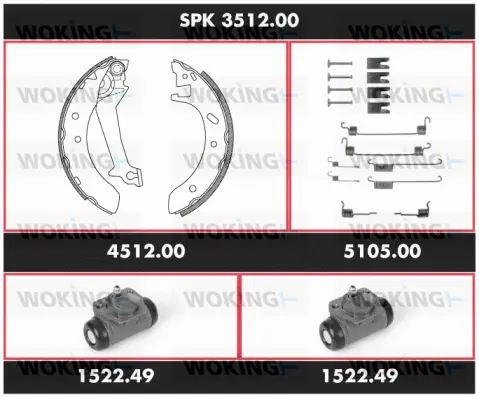 Brake Kit, drum brake (SPK 3512.00)
