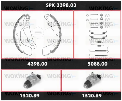 Brake Kit, drum brake (SPK 3398.03)