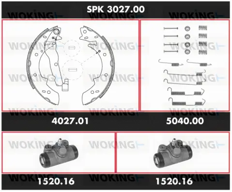 Brake Kit, drum brake (SPK 3027.00)