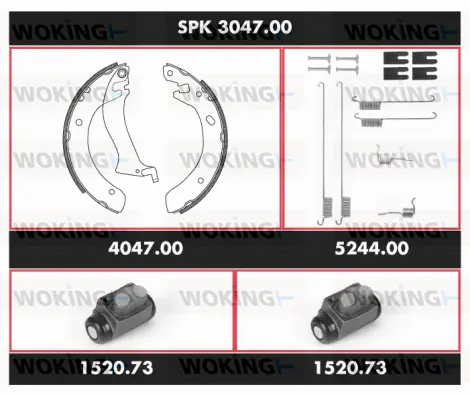 Brake Kit, drum brake (SPK 3047.00)