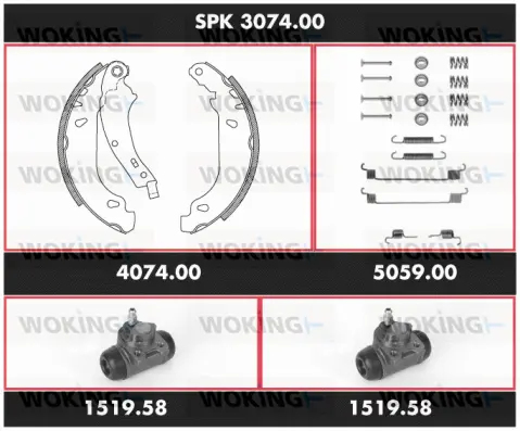 Brake Kit, drum brake (SPK 3074.00)