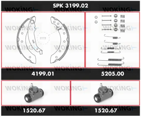 Brake Kit, drum brake (SPK 3199.02)
