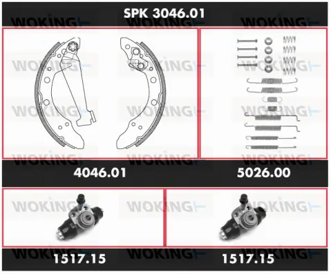 Brake Kit, drum brake (SPK 3046.01)