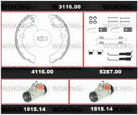 Brake Kit, drum brake (3116.00)