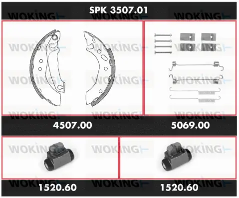 Brake Kit, drum brake (SPK 3507.01)