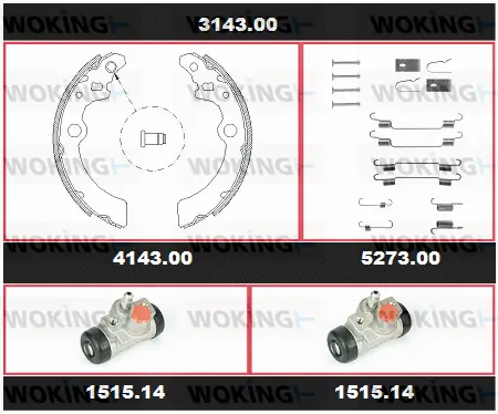 Brake Kit, drum brake (3143.00)