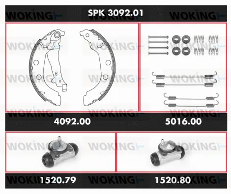 Brake Kit, drum brake (SPK 3092.01)