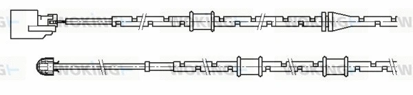 Warning Contact, brake pad wear (001177)