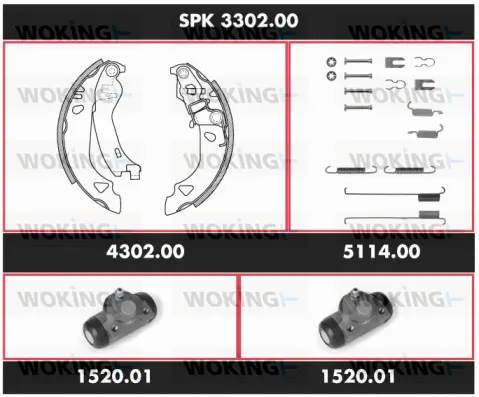 Brake Kit, drum brake (SPK 3302.00)