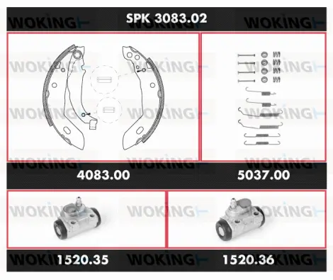 Brake Kit, drum brake (SPK 3083.02)