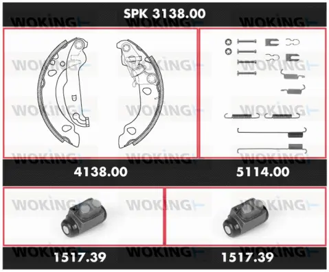 Brake Kit, drum brake (SPK 3138.00)