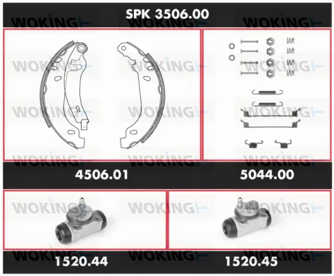 Brake Kit, drum brake (SPK 3506.00)