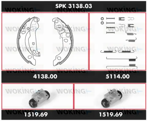 Brake Kit, drum brake (SPK 3138.03)