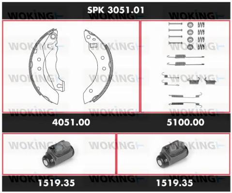 Brake Kit, drum brake (SPK 3051.01)