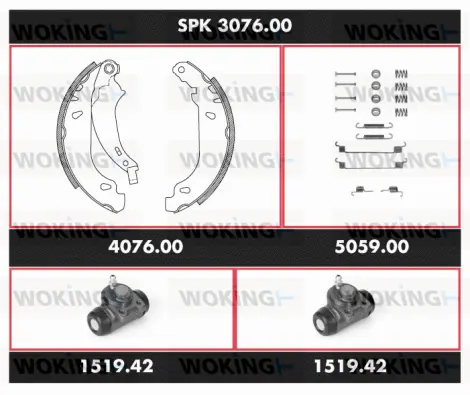 Brake Kit, drum brake (SPK 3076.00)