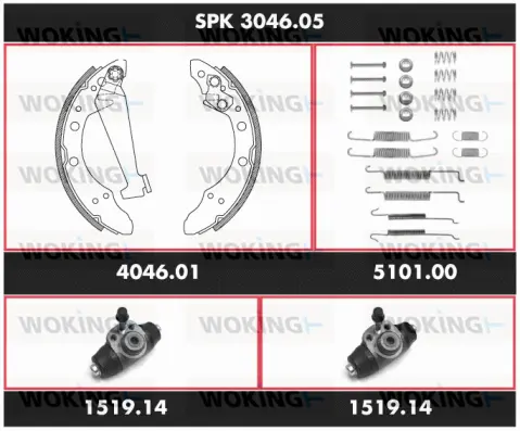 Brake Kit, drum brake (SPK 3046.05)