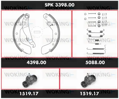 Brake Kit, drum brake (SPK 3398.00)