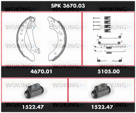 Brake Kit, drum brake (SPK 3670.03)