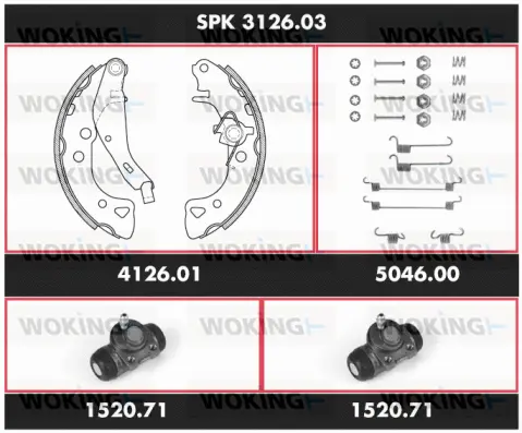 Brake Kit, drum brake (SPK 3126.03)
