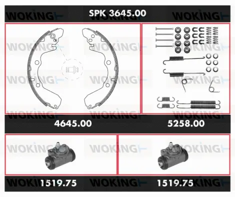 Brake Kit, drum brake (SPK 3645.00)