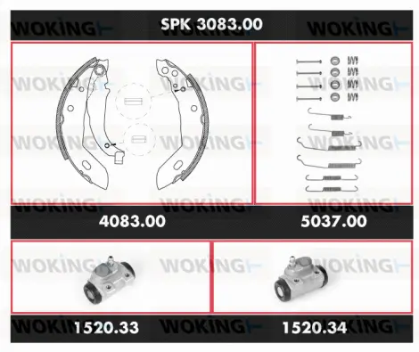 Brake Kit, drum brake (SPK 3083.00)